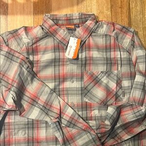 Merrell Red and Gray Plaid Shirt